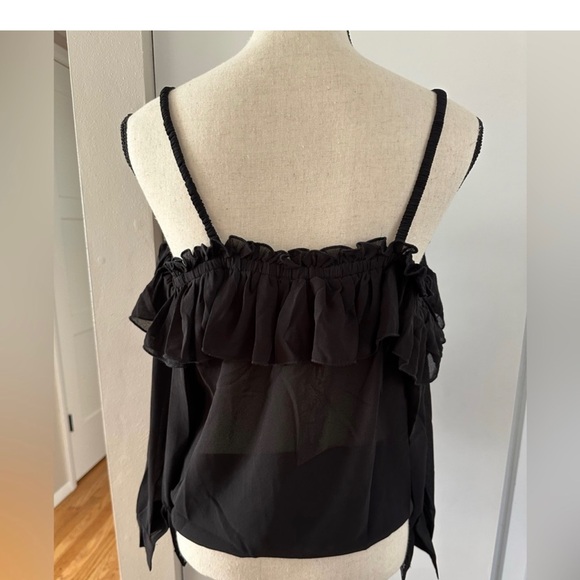 Chic Black Ruffled Blouse - Picture 2 of 3